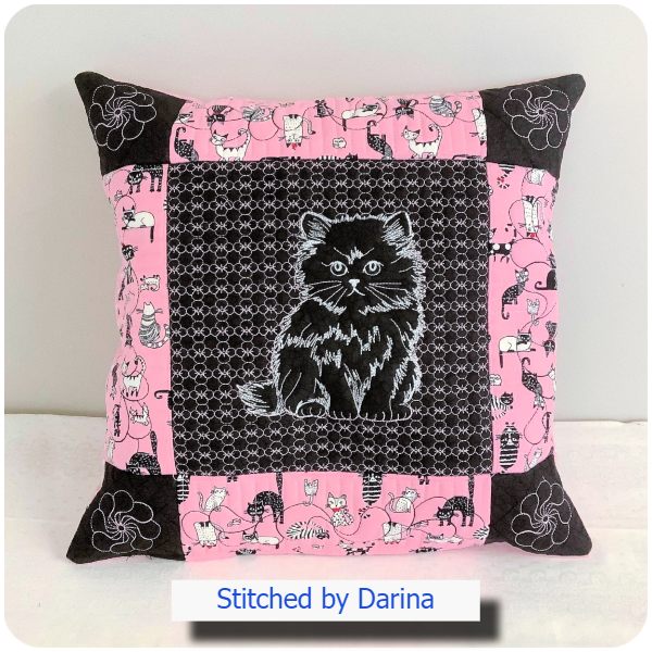 Cute Kitten Trapunto Cushion by Darina