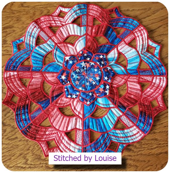 Cutwork Mandala by Louise red white blue