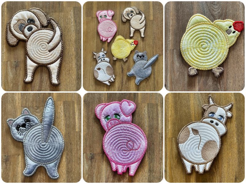 Five Cheeky Animal Coasters by Kreative Kiwi - 800