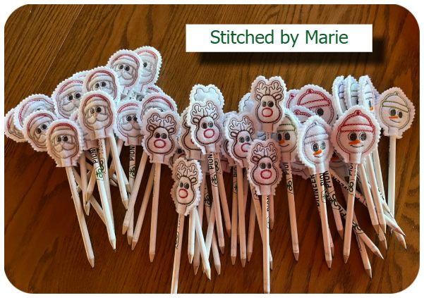 Free Christmas Pencil Toppers by Marie