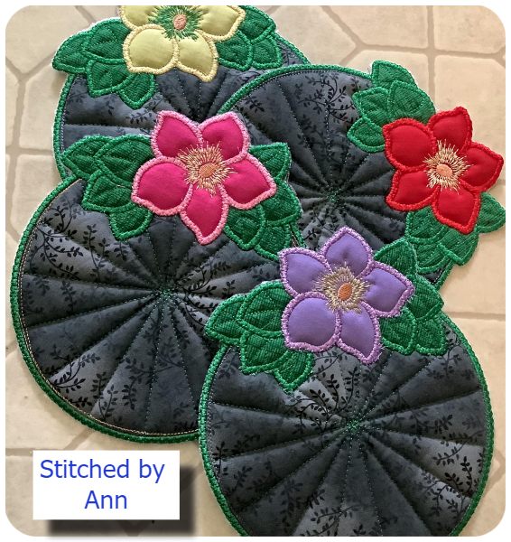 Free Flower Circle Coaster by Ann