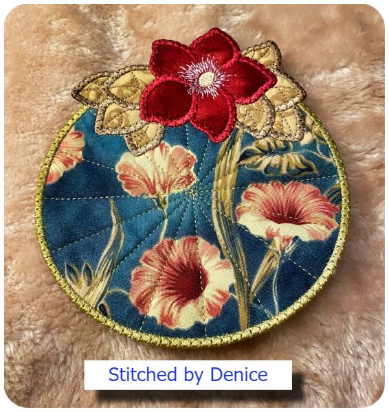 Free Flower Circle Coaster by Denice