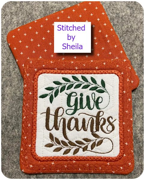 Free Give Thanks Coaster by Sheila