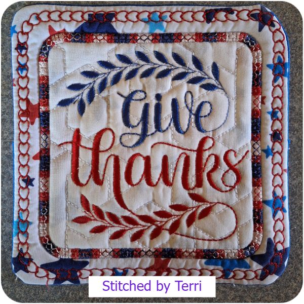 Free Give Thanks Coaster by Terri