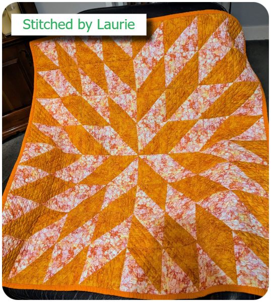 Free Hslf square triangle quilt by Laurie