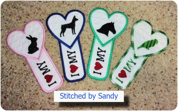 Free I love my Pets Bookmark by Sandy