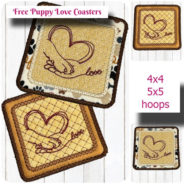 Free Puppy Love Coaster by Cotton-I-Sew-600