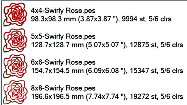 Free Swirly Rose finished size
