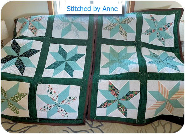 Free half block triangle quilt by Ann