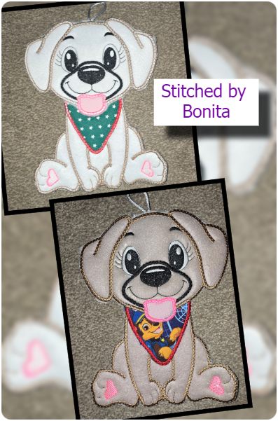 Large Applique Dog by Bonita