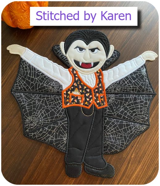 Large Applique Dracula by Karen E