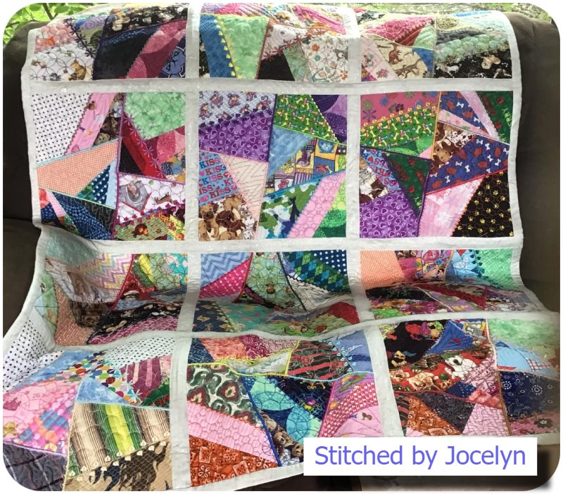 Large Crazy Patch Block Quilt by Jocelyn - dog Bandanas