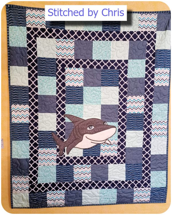 Large Shark Quilt by Chris