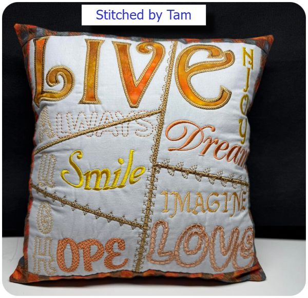 Live and Love Cushion by Tam 1201