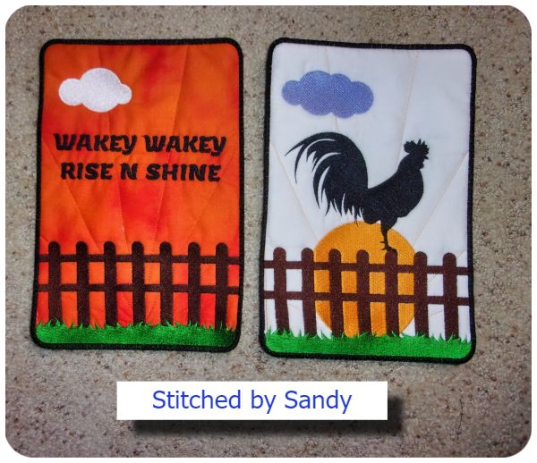 Rise and shine coasters by Sandy