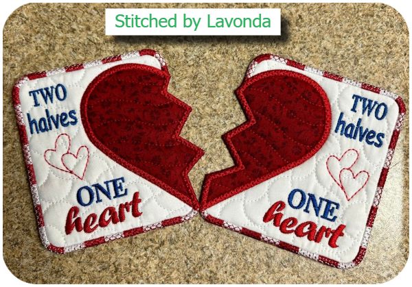 Split Heart Coaster by Lavonda-a