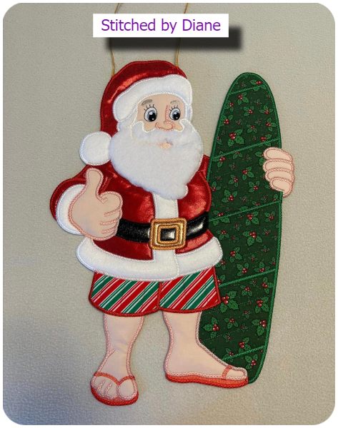 Surfing Santa by Diane