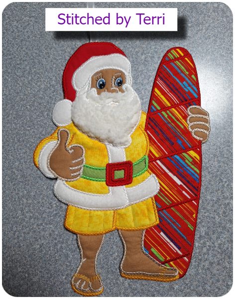 Surfing Santa by Terri