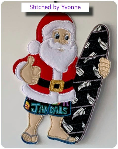 Surfing Santa by Yvonne