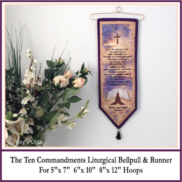 Ten Commandments Bellpull and Runner by Kays Cutz - 600