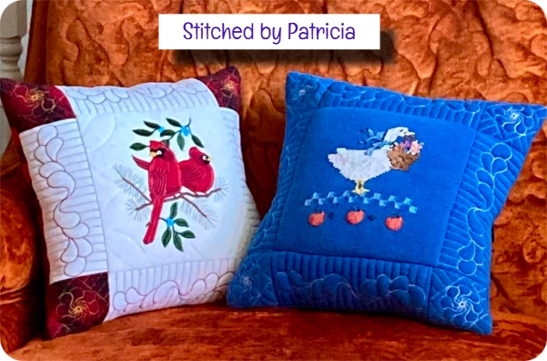 Trapunto Cushion with own centre by Patricia