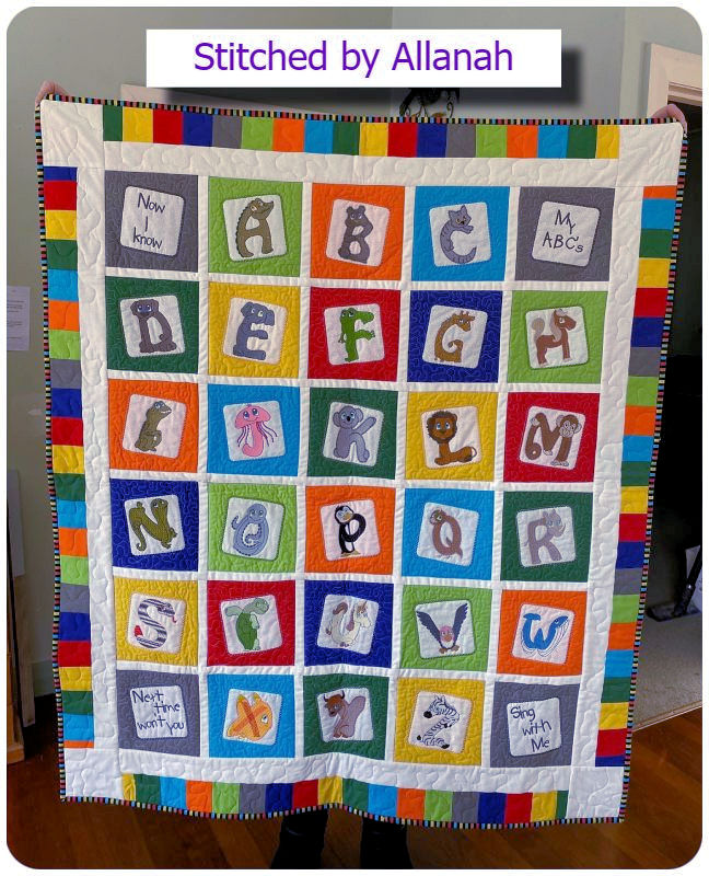 Zoo alphabet Quilt by Allanah