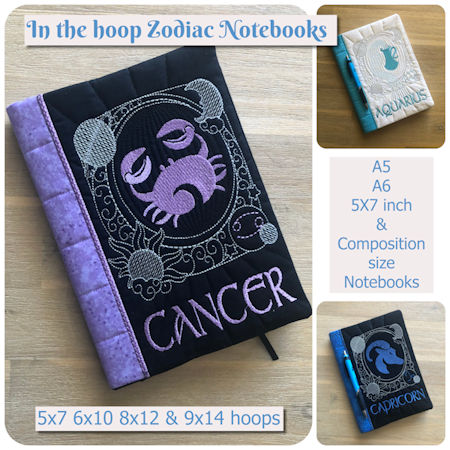 Dreigend Bedelen grind In the hoop Zodiac Notebook Cover