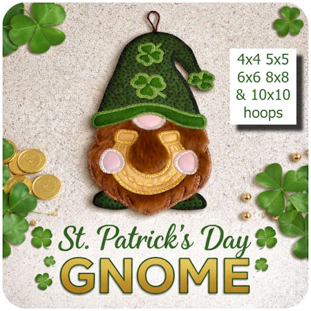 Large Applique St Patricks Gnome