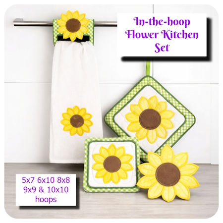 In the hoop Flower Kitchen Set