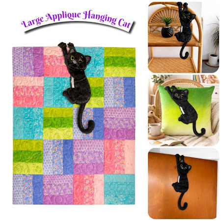 Large Applique Dangling Cat