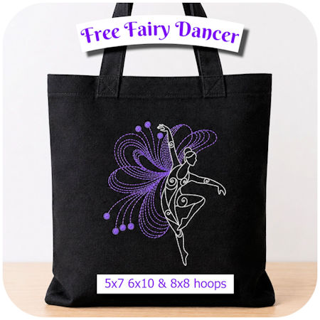 Free Fairy Dancer Embroidery Design