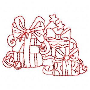 christmas redwork embroidery