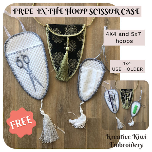 Free In the hoop Scissor Holder by Kreative Kiwi - 600