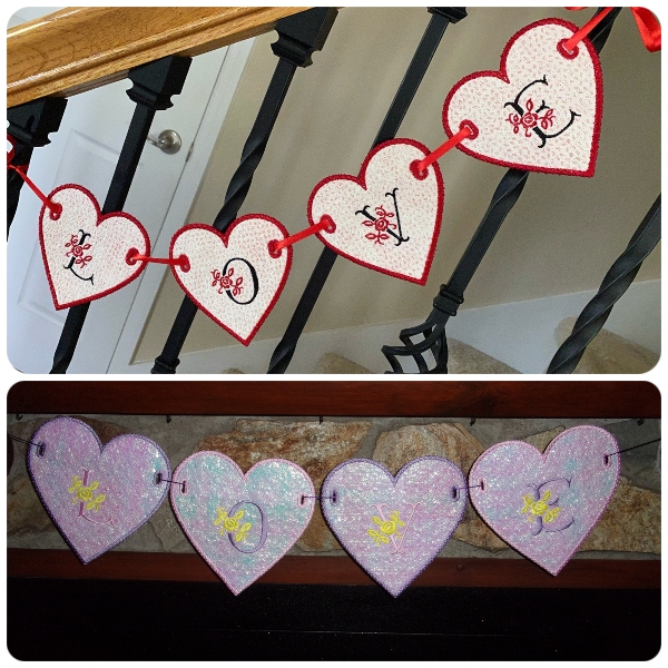 In the hoop Sweetheart Bunting by Kays Cutz - 600