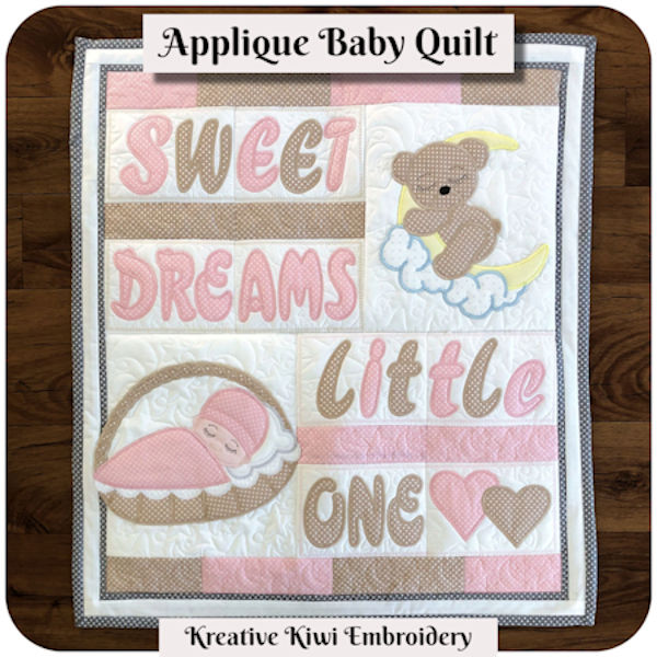 Large Applique Baby Quilt by Kreative Kiwi - 600