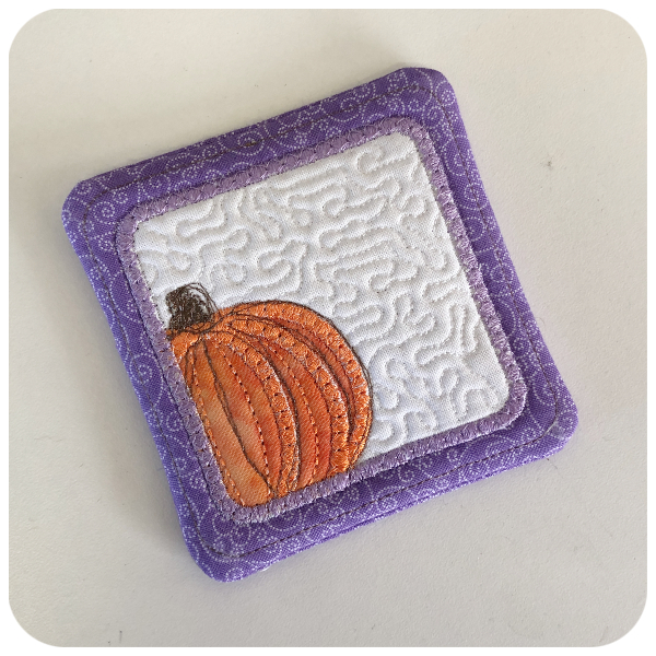 Free Pumpkin Coaster - 2 fabrics