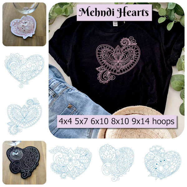 Mendhi Heart In the hoop by Kreative Kiwi - 600