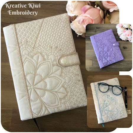 In the hoop Mandala Notebook Covers by Kreative Kiwi - 450 
