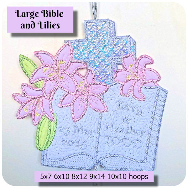 Large Bible & Lillly Applique by Kreative Kiwi - 600a