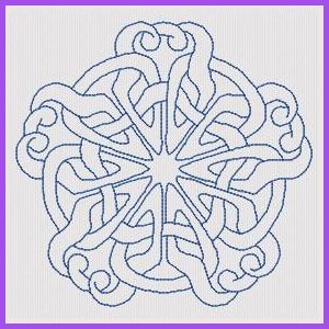 Celtic Outlines 3 in the hoop Redwork Applique Machine Embroidery Design